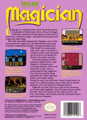 Magician (USA) (Beta 2) box cover back